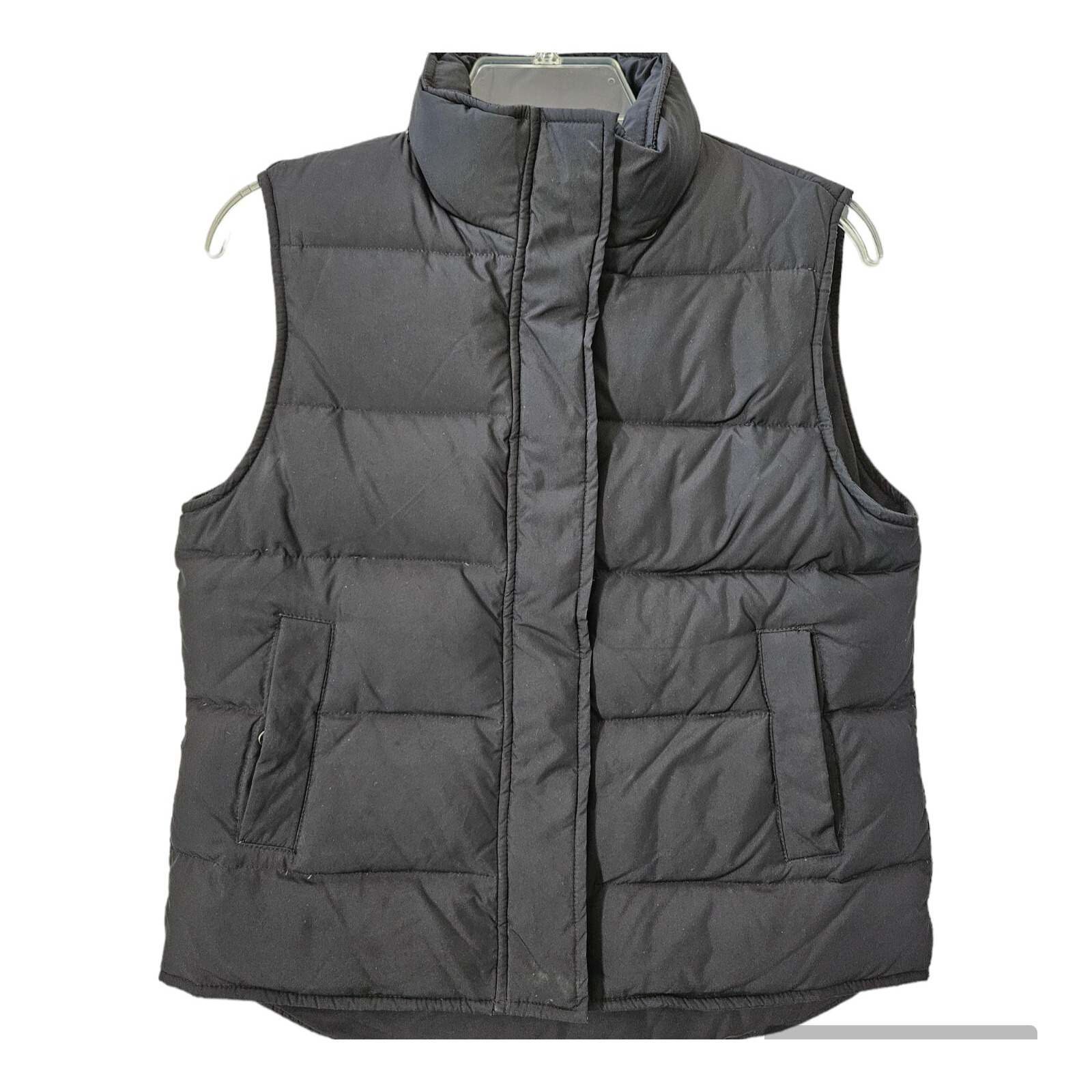 Theory Womens S Warm Goose Down Puffer Vest Jacket Black Full Zip High Collar